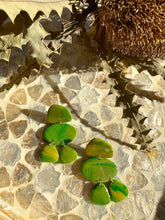 Load image into Gallery viewer, ONE OF A KIND- Resin Coated Green Abstract Earrings